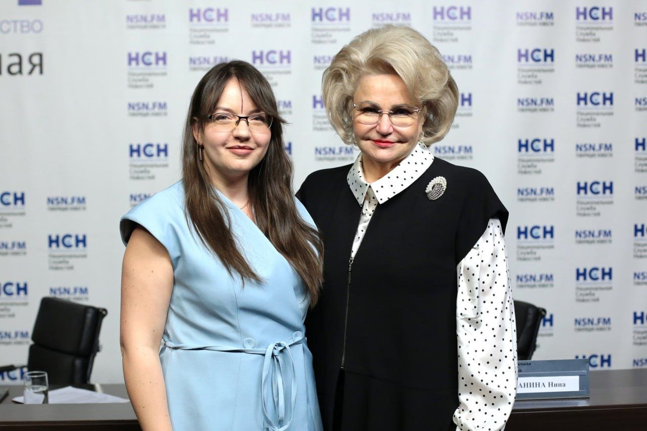 With Nina Ostanina at the NSN press center